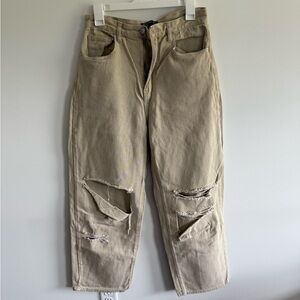 PrettyLittleThing Women’s Tan Boyfriend Jeans